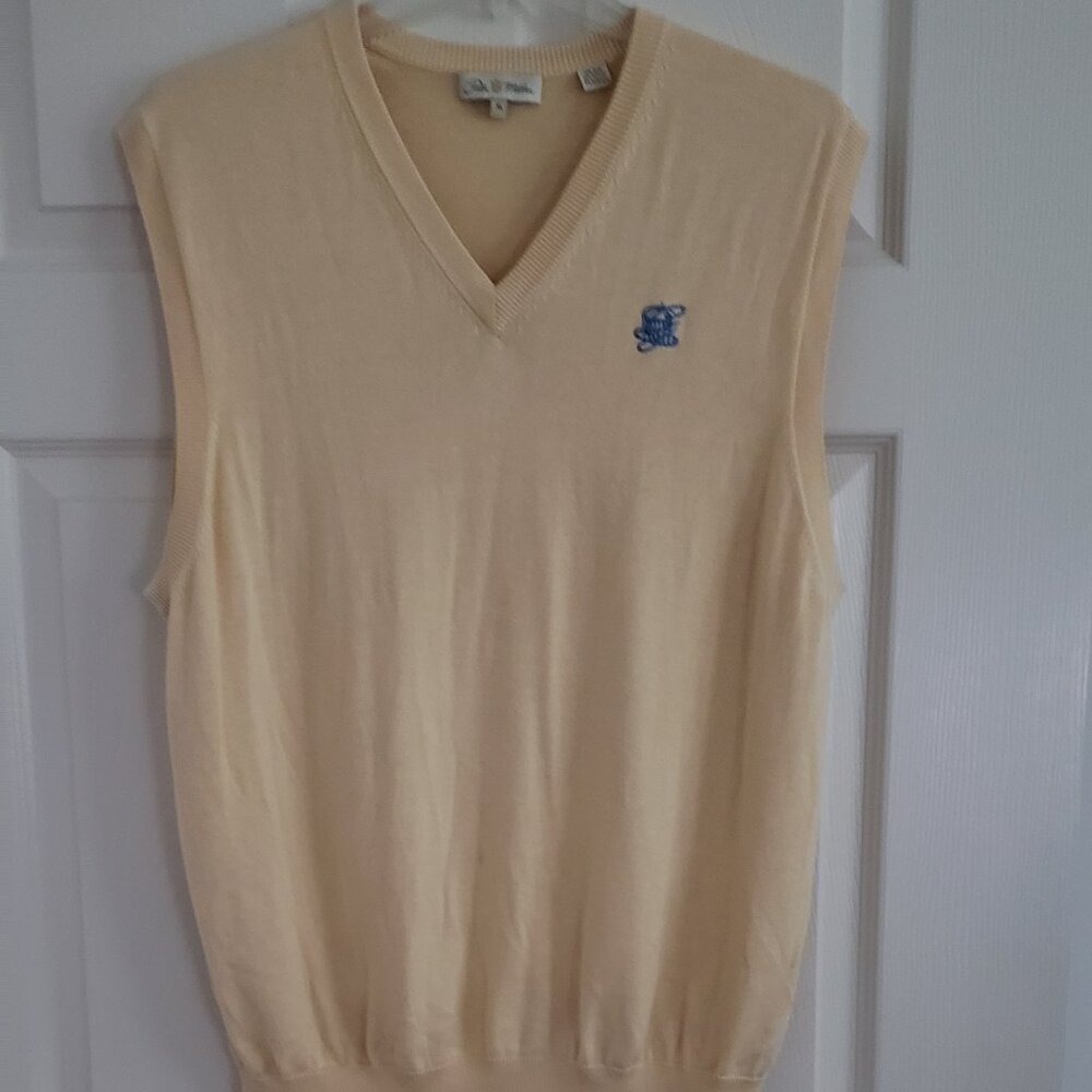Peter Millar men's light yellow sweater vest